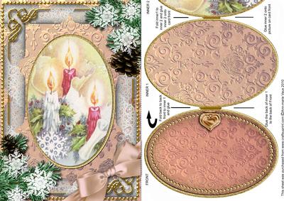 Candle Trio Snow A5 Locket Card Front