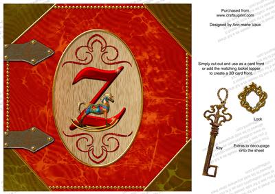 Christmas Toy Initial Z Locket Base Picture Topper