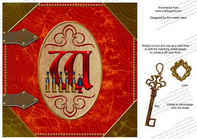 Christmas Toy Initial W Locket Base Picture Topper