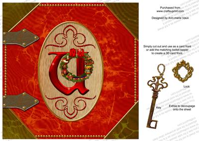 Christmas Toy Initial U Locket Base Picture Topper