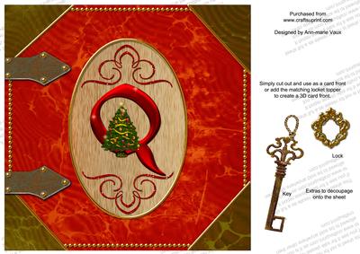 Christmas Toy Initial Q Locket Base Picture Topper