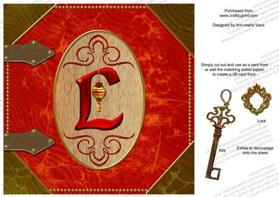 Christmas Toy Initial L Locket Base Picture Topper