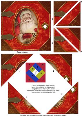 Father Christmas Book 5in Triangle Edge Spiral Stacker