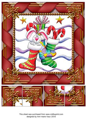 Rabbit in My Stocking 8inch Picture Sheet
