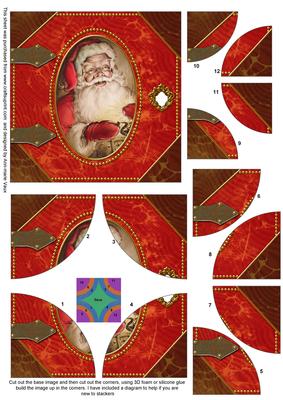 Father Christmas Book All 4 Rounded Corner Card Front