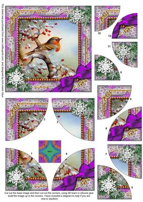 Robin 1 Purple Snow All 4 Rounded Corner Card Front
