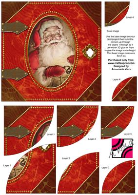 Father Christmas Book 6 Inch Duo Corner Stack Card Front