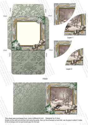 Winter Walk Snow Mini Card Envelope Duo Corner Stacker Aio