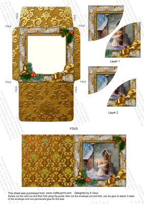 Choirboy Knocking Holly Card Envelope Duo Corner Stacker Aio
