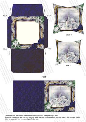 Blue Church Snow Card Set Pointy Stacker Aio