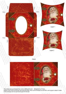 Father Christmas Book Mini Card Envelope Pointy Stacker Aio