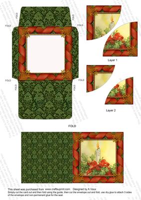 Traditional Candle Mini Card Envelope Duo Corner Stacker Aio