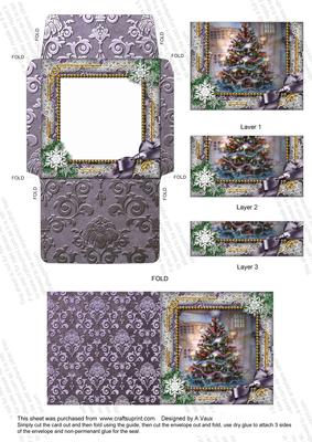 How Tree Looks Snow Card Envelope Bottom Stacker Aio