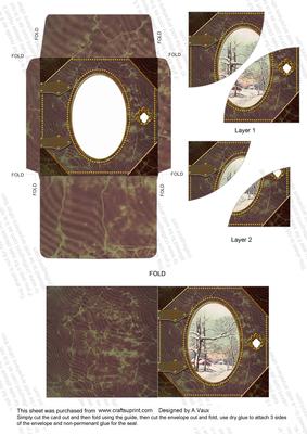 Winter Scene Book Card Envelope Duo Corner Stacker Aio