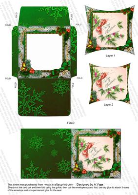 For You Holly Card Envelope Pointy Stacker Aio