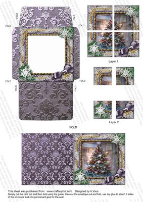 How Tree Looks Snow Card Envelope 4 Corner Stacker Aio