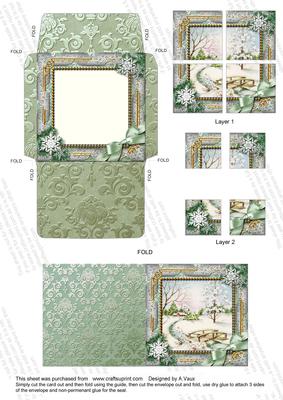 Winter Morning Snow Card Envelope 4 Corner Stacker Aio