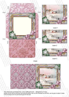 Snow Village Snow Mini Card Envelope Bottom Stacker Aio