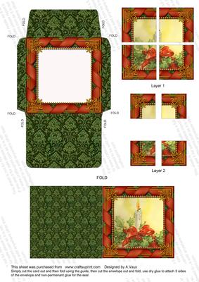 Traditional Candle Mini Card Envelope 4 Corner Stacker Aio