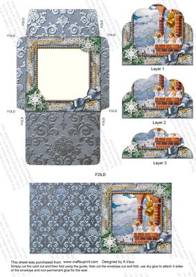 Angel Bell Pulling Snow Card Set Scallop Bottom Stacker Aio