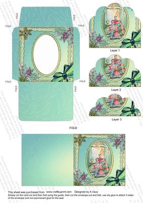 Carol Singers Ice Card Set Scallop Bottom Stacker Aio