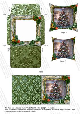How Tree Looks Holly Card Envelope Set Pointy Stacker Aio