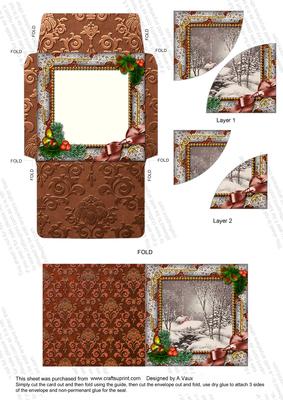 Winter Walk Holly Card Set Duo Corner Stacker Aio