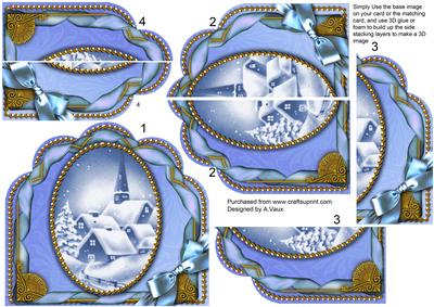Blue Village Ornate Scalloped Side Stacker