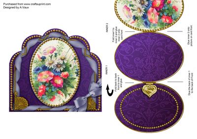 Beautiful Cornflowers Ornate Scalloped Picture and Locket