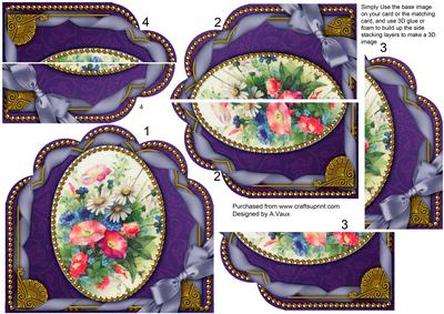 Beautiful Cornflowers Ornate Scalloped Side Stacker