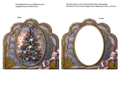 How Tree Looks Ornate Scalloped Card Front and Frame