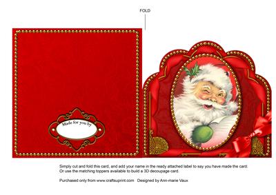 Father Christmas Ornate Scalloped Folded Card