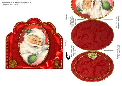 Father Christmas Ornate Scalloped Picture and Locket