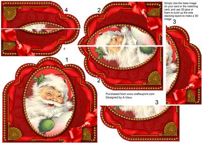 Father Christmas Ornate Scalloped Side Stacker