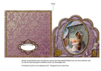 Choirboy Knocking Ornate Scalloped Folded Card