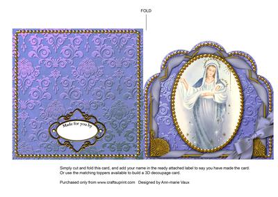 Holy Mother Ornate Scalloped Folded Card