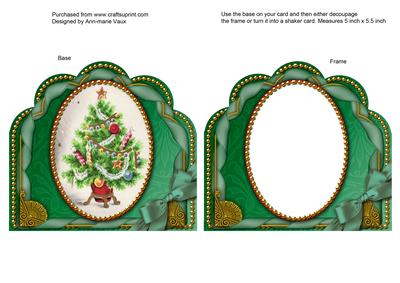 Elegant Tree Ornate Scalloped Card Front and Frame
