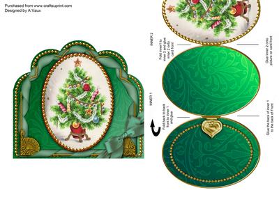 Elegant Tree Ornate Scalloped Picture and Locket