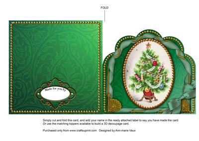 Elegant Tree Ornate Scalloped Folded Card