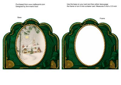Winter Pub Ornate Scalloped Card Front and Frame