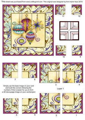 Christmas Decorations All 4 Corner Stacker Card Front