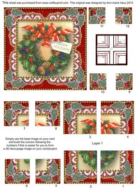 Christmas Wreath All 4 Corner Stacker Card Front