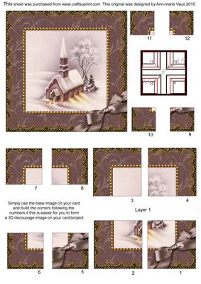 Church Lights on Scallop All 4 Corner Stacker Card Front