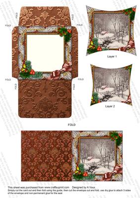 Winter Walk Holly Mini Card Envelope Pointy Stacker Aio