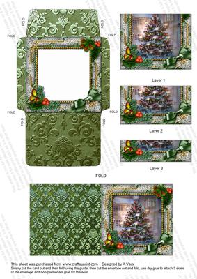 How Tree Looks Holly Mini Card Envelope Bottom Stacker Aio