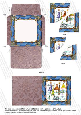 Holiday Trees Mini Card Envelope Duo Corner Stacker Aio