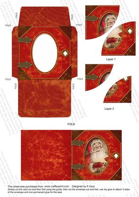 Father Christmas Book Card Envelope Duo Corner Stacker Aio