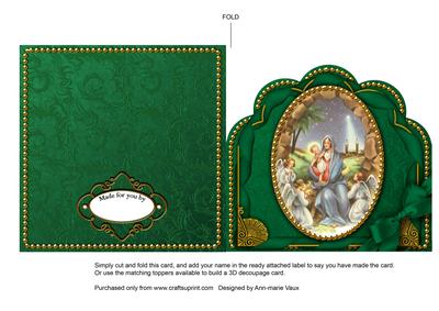Mary and Angels Ornate Scalloped Folded Card