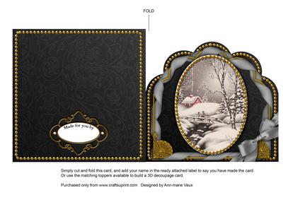 Winter Walk Ornate Scalloped Folded Card