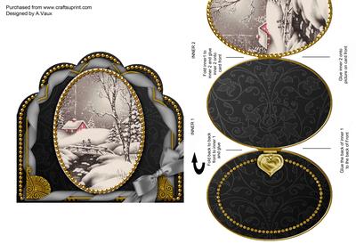 Winter Walk Ornate Scalloped Picture and Locket